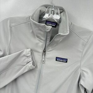 Patagonia Jacket Womens Small Gray Softshell Full Zip Stretch Sidesend Outdoors